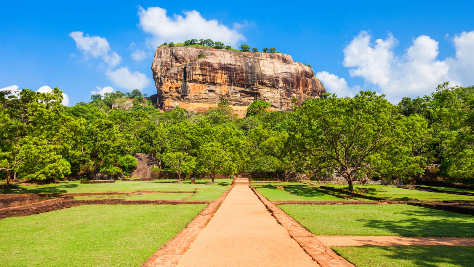Sigiriya Rock above the garden approach